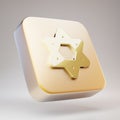 Star of David icon. Golden Star of David symbol on matte gold plate