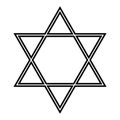 Star of David icon. Six pointed geometric star figure, generally recognized symbol of modern Jewish identity