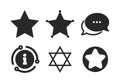 Star of David icons. Symbol of Israel. Vector Royalty Free Stock Photo