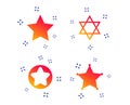 Star of David icons. Symbol of Israel. Vector Royalty Free Stock Photo