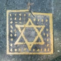 Star of david in a jewish cemetery in poland.