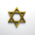 Star of David Gold Color. 3D Render illustration