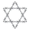 The Star of David made from barbed wire.