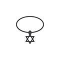 Star of david Necklace vector icon Royalty Free Stock Photo