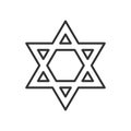 Star of David Outline Flat Icon on White Royalty Free Stock Photo