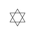 star of David outline icon. Element of religion sign for mobile concept and web apps. Thin line star of David outline icon can be Royalty Free Stock Photo