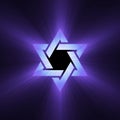 Star of David purple light flare Royalty Free Stock Photo