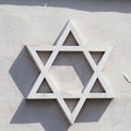 Star of David -relief on facade of synagogue, Josefov,Prague, Czech Republic
