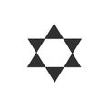 Star of david shape icon in black flat outline design Royalty Free Stock Photo