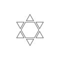 Star of david shape icon in black flat outline design Royalty Free Stock Photo