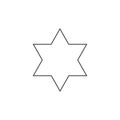 Star of david shape icon in black flat outline design Royalty Free Stock Photo