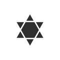 Star of david shape icon in black flat outline design Royalty Free Stock Photo