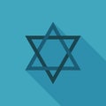 Star of david shape icon in flat long shadow design Royalty Free Stock Photo