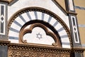 The Star of David stands over the entrance of a Temple Royalty Free Stock Photo