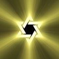 Star of David symbol shine light flare Royalty Free Stock Photo