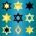 Star of David - symbol of Judaism flat icon. Vector illustration Royalty Free Stock Photo