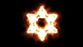 Star of David Symbol Lighting up and Burning in Flames