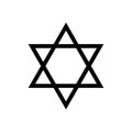 Star of David vector jewish icon. Israel jew David Star symbol shield Royalty Free Stock Photo