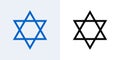 Star of David vector jewish icon. Israel jew David Star symbol shield