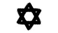 Star of David on white background. Animation. Abstractly drawn black star of David on brow background. Jewish religious