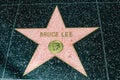 Star dedicated to the actor Bruce Lee on the Walk of Fame in Hollywood