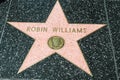 Star dedicated to the actor Robin Williams on the Walk of Fame in Hollywood