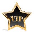 VIP star with golden elements and diamonds. Royalty Free Stock Photo