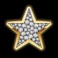 Star in diamonds. Detailed illustration.