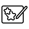Star digital pen icon outline vector. Tablet stylus
