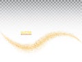 Star dust on transparent background. Bright gold glitter wave. Golden stardust trail sparkling particles. Space comet tail. Vip lu