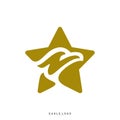 Star Eagle logo Vector Template. Eagle logo with stars icon