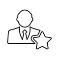Star Employer icon. Line, outline design
