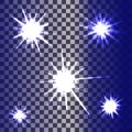 Star explodes on transparent background. Sparkling magic dust particles. Bright Star. The transparent shining sun, bright flash. Royalty Free Stock Photo