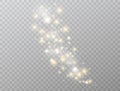 Star explosion. Glowing light effect isolated on transparent background. Star burst with white and gold sparkles. Magic Royalty Free Stock Photo