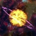 3d effect - abstract star explosion scene