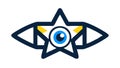 Star in Eye Surveillance or Vision Vector Icon, vector design Generative AI Royalty Free Stock Photo