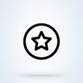 Star favorite or best choice in linear. rating symbol. Black star line icon, vector illustration