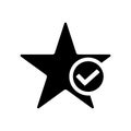 Star favorite icon. Star with tick symbol