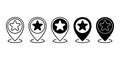 Star Favorite Location Pin Black Icon Bundle for Map and Saved Destination Design Royalty Free Stock Photo