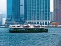 Star Ferry boat crosses the Victoria Harbour, Hong Kong Royalty Free Stock Photo