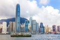 Star Ferry Crossing Hong Kong Harbour and Skyline, Hong Kong, China, Asia Royalty Free Stock Photo