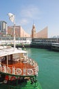 A Star Ferry Docking at Tsim Sha Tsui Area Royalty Free Stock Photo