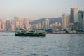 the Star Ferry with Hong Kong City Skyline 28 Nov 2004 Royalty Free Stock Photo