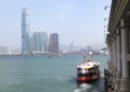 Star Ferry leaving pier in Central. Hong Kong Royalty Free Stock Photo