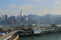 Star Ferry terminal Victoria harbour cityscape Hong Kong Royalty Free Stock Photo