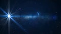 Star Field - animated motion background of star field and lens flares. Animation of a bright star