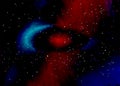 Star field in space and a nebulae. Abstract background of universe and a gas congestion. Spiral galaxy space with black holes