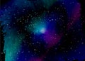 Star field in space and a nebulae. Abstract background of universe and a gas congestion. Spiral galaxy space with black holes