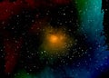 Star field in space and a nebulae. Abstract background of universe and a gas congestion. Spiral galaxy space with black holes