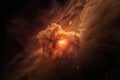 star in the final stages of its birth, with a protoplanetary disk and dust cloud still visible Royalty Free Stock Photo